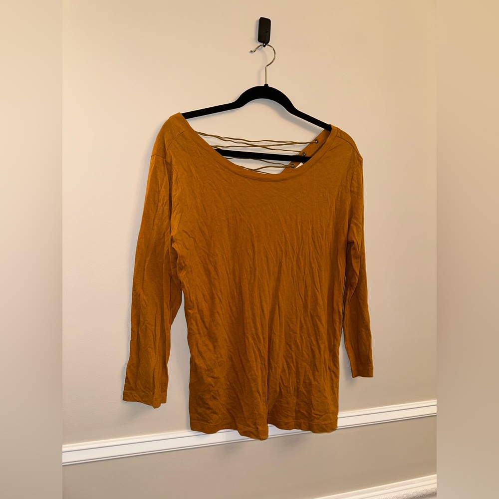 Forever 21 long sleeve cross detailed top
